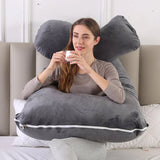 U Shape Velvet Pregnancy Pillow – Dark Grey