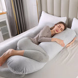 U Shape Velvet Pregnancy Pillow – Light Grey