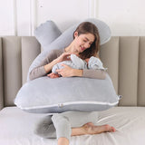 U Shape Velvet Pregnancy Pillow – Light Grey