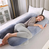 U Shape Velvet Pregnancy Pillow – Grey