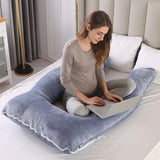 U Shape Velvet Pregnancy Pillow – Grey