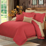 Luxury Embellish Duvet Set - Red And Skin