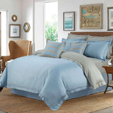 Luxury Embellish Duvet Set - Sky Blue And Grey