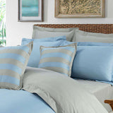 Luxury Embellish Duvet Set - Sky Blue And Grey