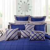 Luxury Box Pleats Duvet Set - Blue And Grey