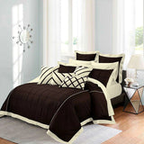 Luxury Box Pleats Duvet Set - Brown