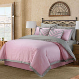 Luxury Embellish Duvet Set - Grey And Pink