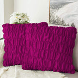 Pack Of 2 Luxury Silk Ruffle Cushions  - Shocking Pink