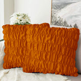 Pack Of 2 Luxury Silk Ruffle Cushions  - Orange