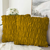 Pack Of 2 Luxury Silk Ruffle Cushions  - Golden