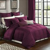 Luxury Box Pleated Duvet Set- Purple