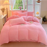 Reversible Duvet Set Velvet  - Baby Pink & Grey (279)