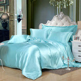 Pure Silk Duvet Set - Aqua Blue