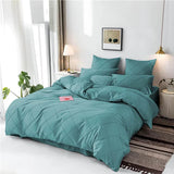 Cross Pleated Duvet Set - Teal