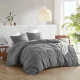 Luxury Double pleat Micro-Fiber Duvet Cover Set 6 Pcs