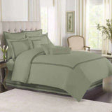 Baratta Stitch Duvet Set - Light Green & Black