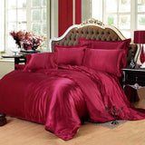 Pure Silk Duvet Set - Maroon