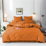 Cross Pleated Duvet Set - Orange