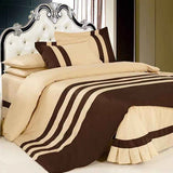 Cream & Brown Stripe Duvet Set