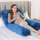 U Shape Velvet Pregnancy Pillow – Blue