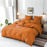 Cross Pleated Duvet Set - Orange