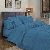 Box Pleated Duvet Set - Sky Blue