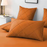 Cross Pleated Duvet Set - Orange