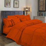 Box Pleated Duvet Set - Orange