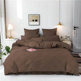 Cross Pleated Duvet Set - Chocolate