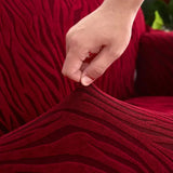 Zebra Velvet Sofa Covers Maroon