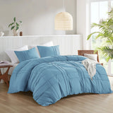 Luxury Double pleat Micro-Fiber Duvet Cover Set 6 Pcs