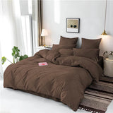 Cross Pleated Duvet Set - Chocolate