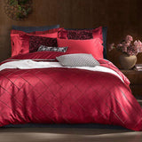 Elegant Bridal Quilt Set Red- 12 Pieces with Free Quilt Filling