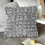 Pack Of 2 Luxury Velvet Ruffle Cushions  - Light Grey