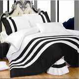 White & Black Stripe Duvet Set