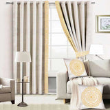 Premium Velvet Curtain ( 2 Curtains & 2 side belts ) -Off-White