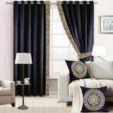 Premium Velvet Curtain ( 2 Curtains & 2 side belts ) - Black