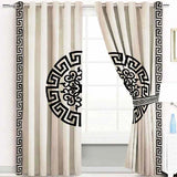 (2 Pieces) Luxury Splendid Velvet Curtain - Beige & Black