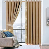 Rangooli Design Velvet Curtains - (2 Panels with 2 belts)