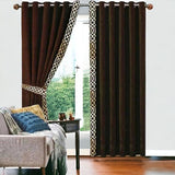 Rangooli Design Velvet Curtains - (2 Panels with 2 belts)