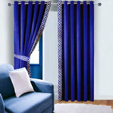 Rangooli Design Velvet Curtains - (2 Panels with 2 belts)