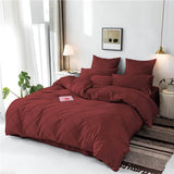 Cross Pleated Duvet Set - Maroon