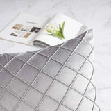 Pack of 2 Velvet Decorative Pleated Square Cushion -  Light Grey