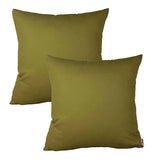 Pack of 2 of Plain Dyed Cushions - Olive Green