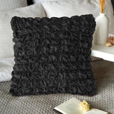 Pack Of 2 Luxury Velvet Ruffle Cushions  - Black