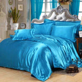 Pure Silk Duvet Set - Turquoise Blue