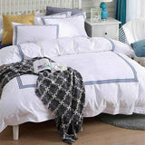 Triple Stitch Baratta Duvet Set - White & Blue