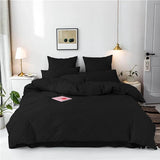 Cross Pleated Duvet Set - Black