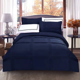 6 Pcs Baratta Pleated Duvet Set - Navy Blue