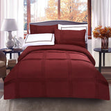 6 Pcs Baratta Pleated Duvet Set - Maroon